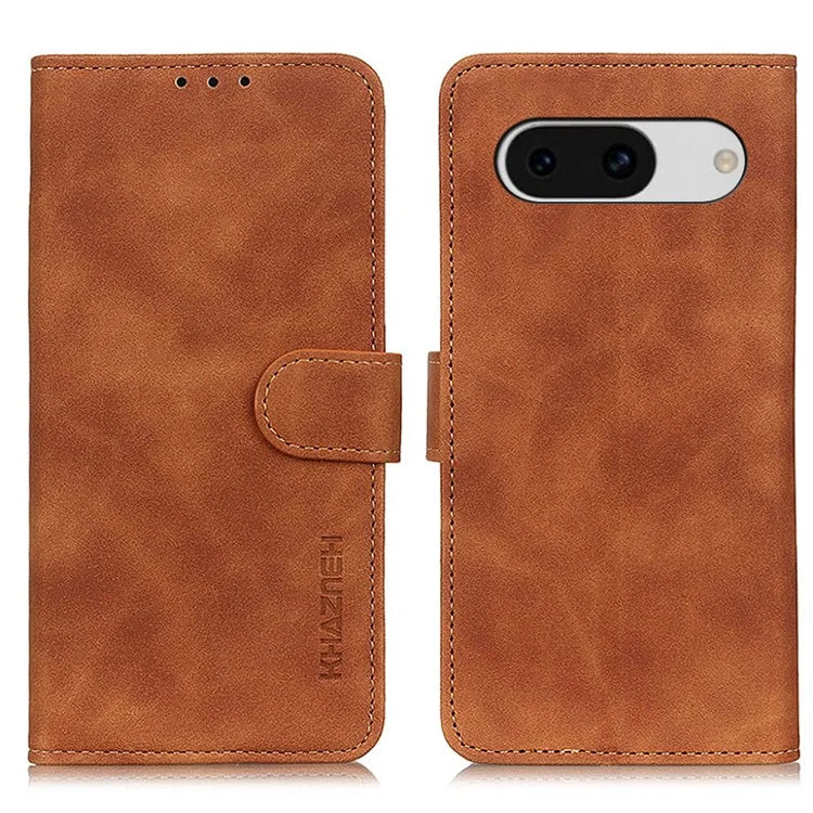 KHAZNEH For Google Pixel 8a Case Retro Texture Wallet Leather Phone Cover