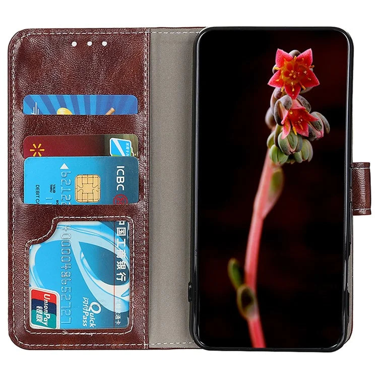 For Google Pixel 8a Case Crazy Horse Texture PU Leather Wallet Stand Cover