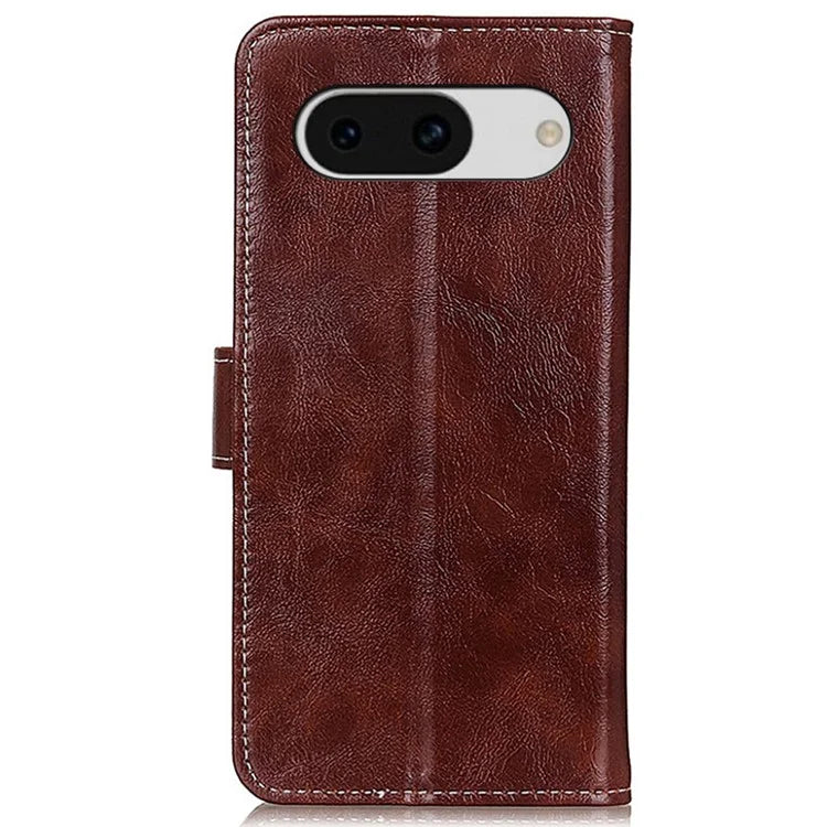 For Google Pixel 8a Case Crazy Horse Texture PU Leather Wallet Stand Cover
