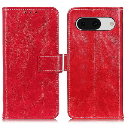 For Google Pixel 8a Case Crazy Horse Texture PU Leather Wallet Stand Cover