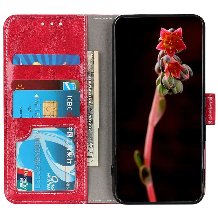 For Google Pixel 8a Case Crazy Horse Texture PU Leather Wallet Stand Cover