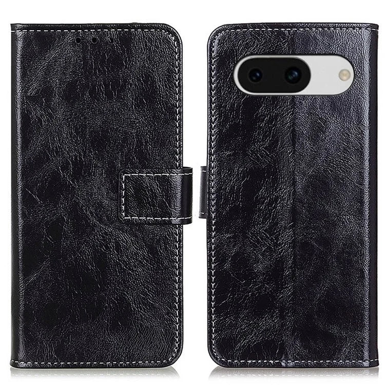 For Google Pixel 8a Case Crazy Horse Texture PU Leather Wallet Stand Cover