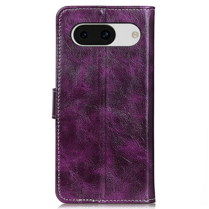 For Google Pixel 8a Case Crazy Horse Texture PU Leather Wallet Stand Cover