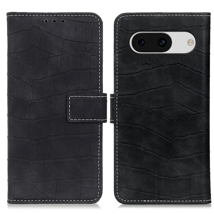 For Google Pixel 8a Case Crocodile Texture Phone Cover with Wallet Stand
