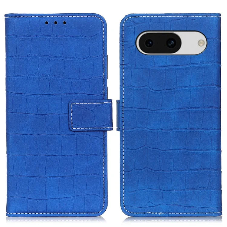 For Google Pixel 8a Case Crocodile Texture Phone Cover with Wallet Stand