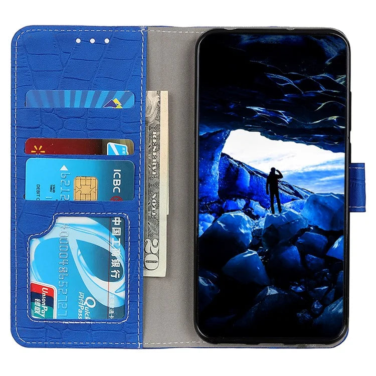 For Google Pixel 8a Case Crocodile Texture Phone Cover with Wallet Stand