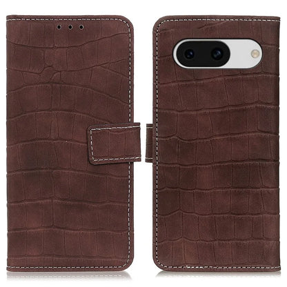 For Google Pixel 8a Case Crocodile Texture Phone Cover with Wallet Stand
