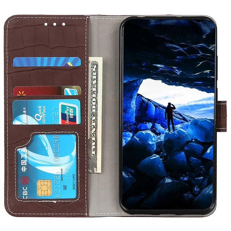 For Google Pixel 8a Case Crocodile Texture Phone Cover with Wallet Stand