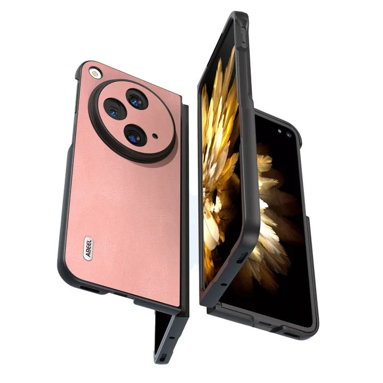 ABEEL For Oppo Find N3 5G Case Retro Leather Coated PC Phone Cover