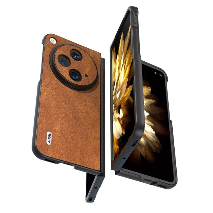 ABEEL For Oppo Find N3 5G Case Retro Leather Coated PC Phone Cover