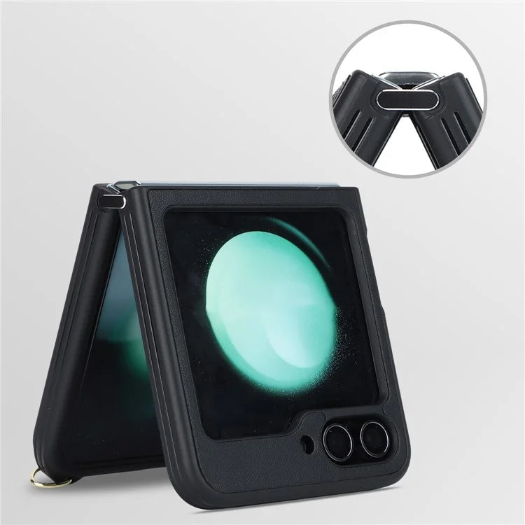 For Samsung Galaxy Z Flip5 5G Case R20 Texture Leather + PC Magnetic Phone Cover