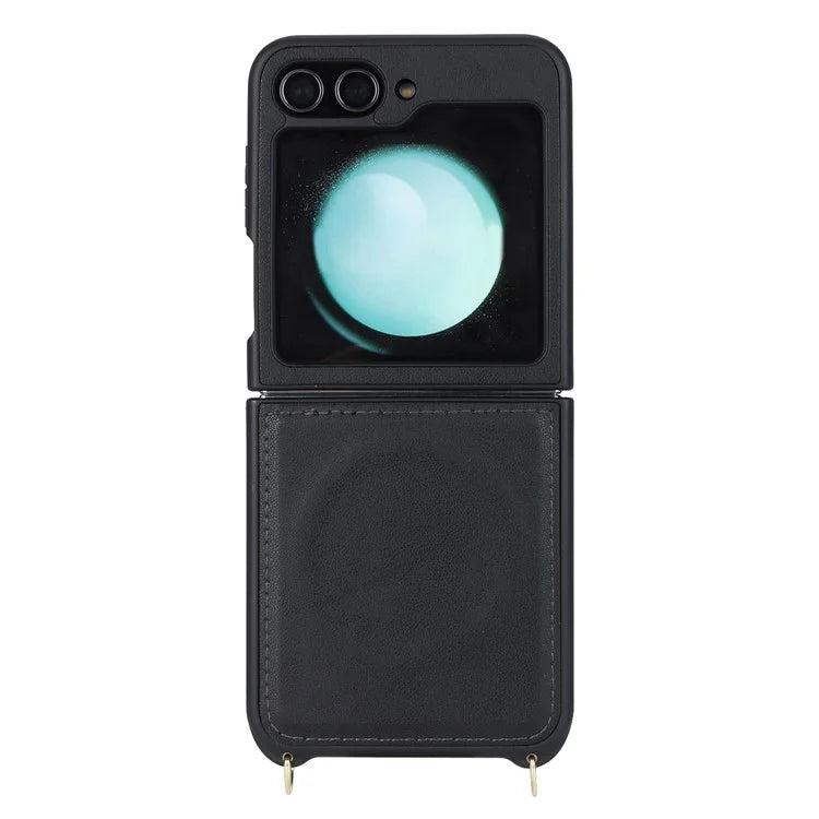 For Samsung Galaxy Z Flip5 5G Case R20 Texture Leather + PC Magnetic Phone Cover