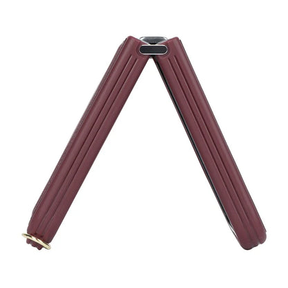 For Samsung Galaxy Z Flip5 5G Case R20 Texture Leather + PC Magnetic Phone Cover