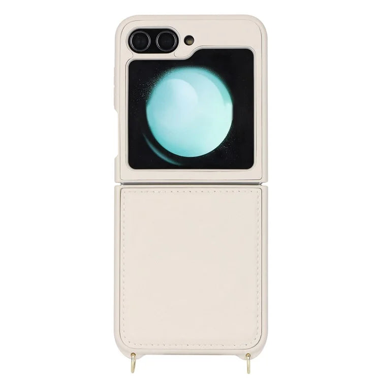 For Samsung Galaxy Z Flip5 5G Case R20 Texture Leather + PC Magnetic Phone Cover