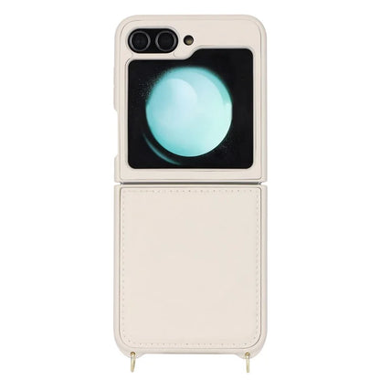 For Samsung Galaxy Z Flip5 5G Case R20 Texture Leather + PC Magnetic Phone Cover