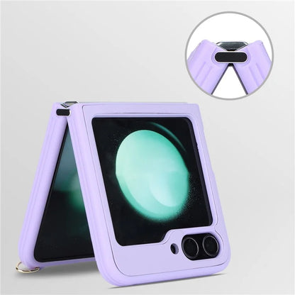For Samsung Galaxy Z Flip5 5G Case R20 Texture Leather + PC Magnetic Phone Cover