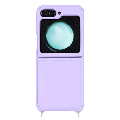 For Samsung Galaxy Z Flip5 5G Case R20 Texture Leather + PC Magnetic Phone Cover