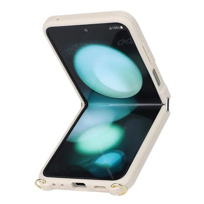 For Samsung Galaxy Z Flip5 5G Case Ring Kickstand R20 Texture Leather + PC Back Cover
