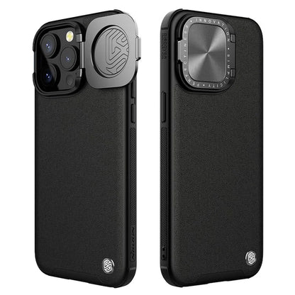 NILLKIN CamShield Prop for iPhone 15 Pro Case Lens Cover PU Leather+PC+TPU Phone Cover