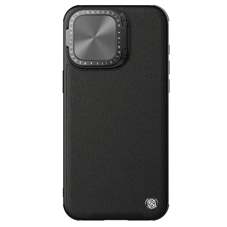 NILLKIN CamShield Prop for iPhone 15 Pro Case Lens Cover PU Leather+PC+TPU Phone Cover