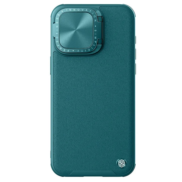 NILLKIN CamShield Prop for iPhone 15 Pro Case Lens Cover PU Leather+PC+TPU Phone Cover