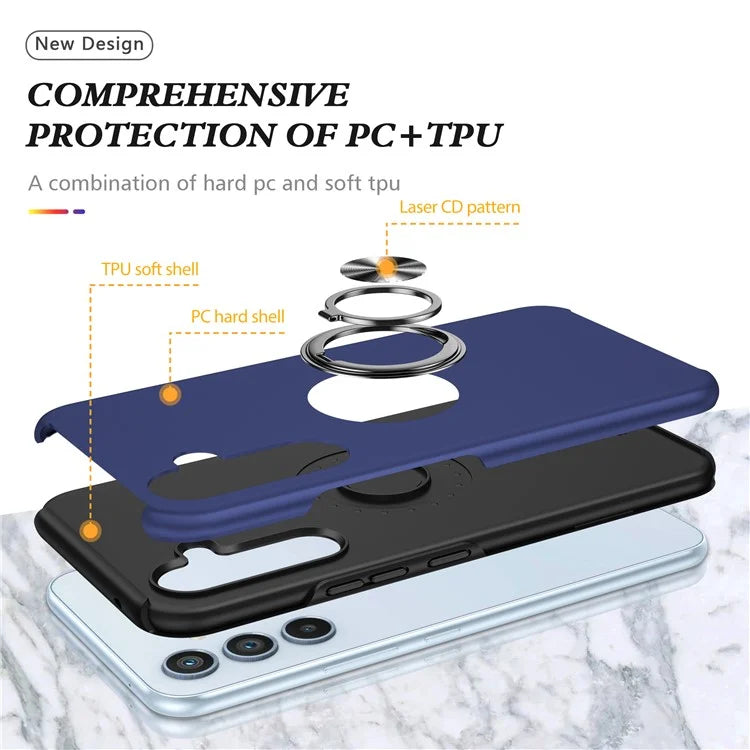 For Samsung Galaxy S23 FE Case Ring Kickstand Phone Back Cover