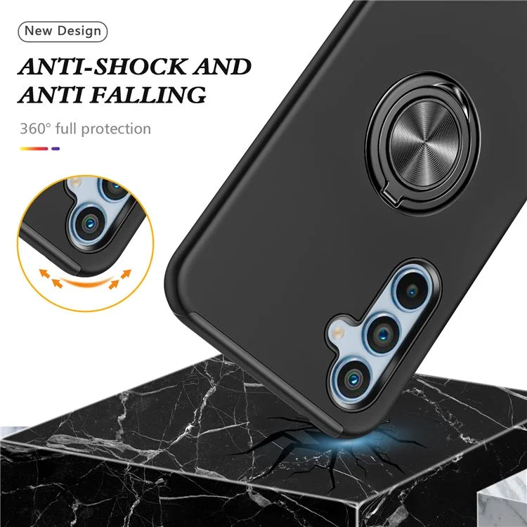 For Samsung Galaxy S23 FE Case Ring Kickstand Phone Back Cover