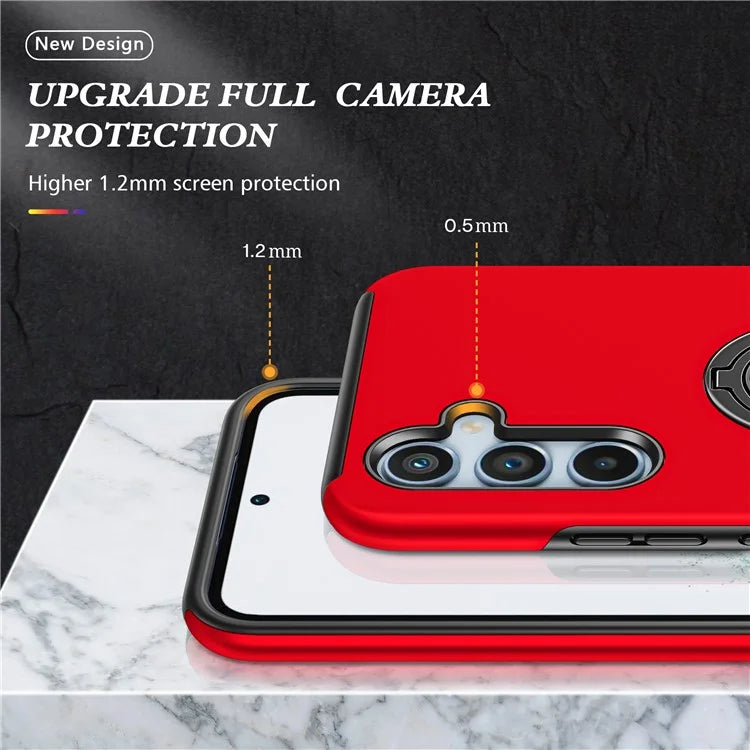 For Samsung Galaxy S23 FE Case Ring Kickstand Phone Back Cover