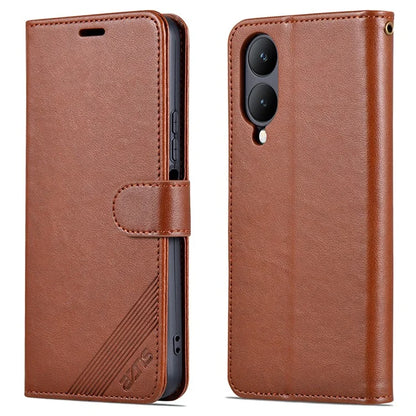AZNS For vivo Y17s 4G Case Wallet PU Leather Phone Stand Cover