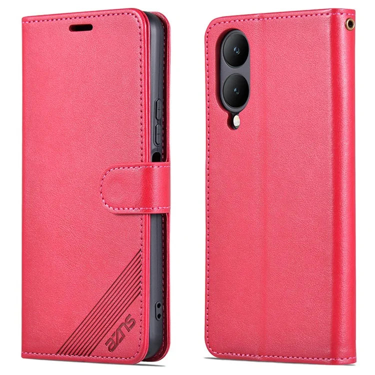 AZNS For vivo Y17s 4G Case Wallet PU Leather Phone Stand Cover