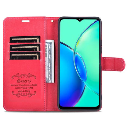 AZNS For vivo Y17s 4G Case Wallet PU Leather Phone Stand Cover