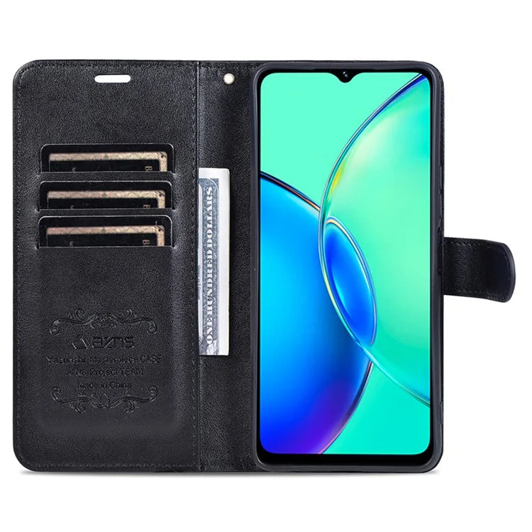 AZNS For vivo Y17s 4G Case Wallet PU Leather Phone Stand Cover