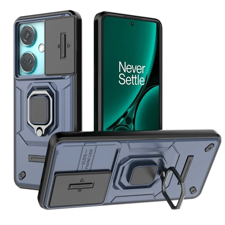 For OnePlus Nord CE3 5G Case Kickstand Phone Cover with Slide Lens Protector