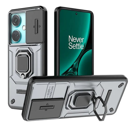 For OnePlus Nord CE3 5G Case Kickstand Phone Cover with Slide Lens Protector