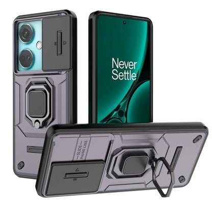 For OnePlus Nord CE3 5G Case Kickstand Phone Cover with Slide Lens Protector