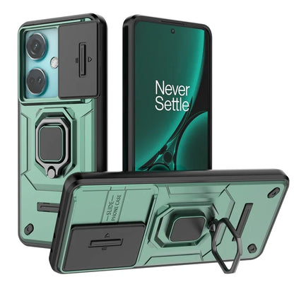 For OnePlus Nord CE3 5G Case Kickstand Phone Cover with Slide Lens Protector