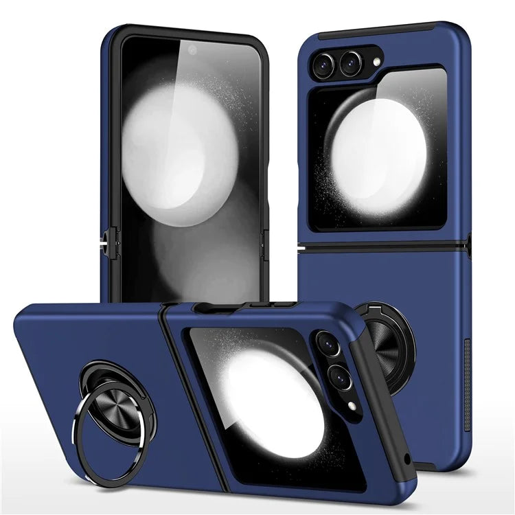 For Samsung Galaxy Z Flip5 5G Case PC+TPU Phone Cover with Ring Kickstand