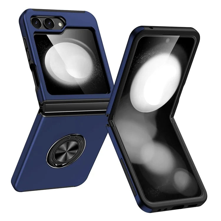 For Samsung Galaxy Z Flip5 5G Case PC+TPU Phone Cover with Ring Kickstand