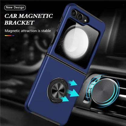 For Samsung Galaxy Z Flip5 5G Case PC+TPU Phone Cover with Ring Kickstand