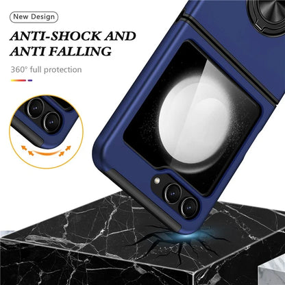 For Samsung Galaxy Z Flip5 5G Case PC+TPU Phone Cover with Ring Kickstand