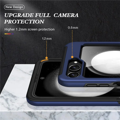 For Samsung Galaxy Z Flip5 5G Case PC+TPU Phone Cover with Ring Kickstand