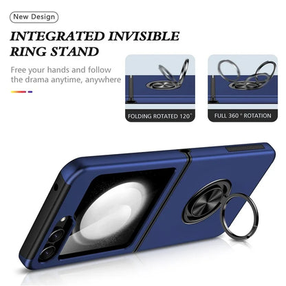 For Samsung Galaxy Z Flip5 5G Case PC+TPU Phone Cover with Ring Kickstand