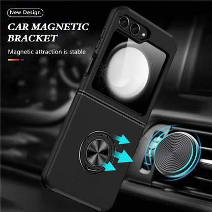 For Samsung Galaxy Z Flip5 5G Case PC+TPU Phone Cover with Ring Kickstand