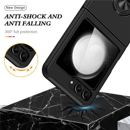 For Samsung Galaxy Z Flip5 5G Case PC+TPU Phone Cover with Ring Kickstand