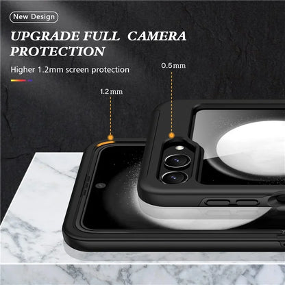 For Samsung Galaxy Z Flip5 5G Case PC+TPU Phone Cover with Ring Kickstand