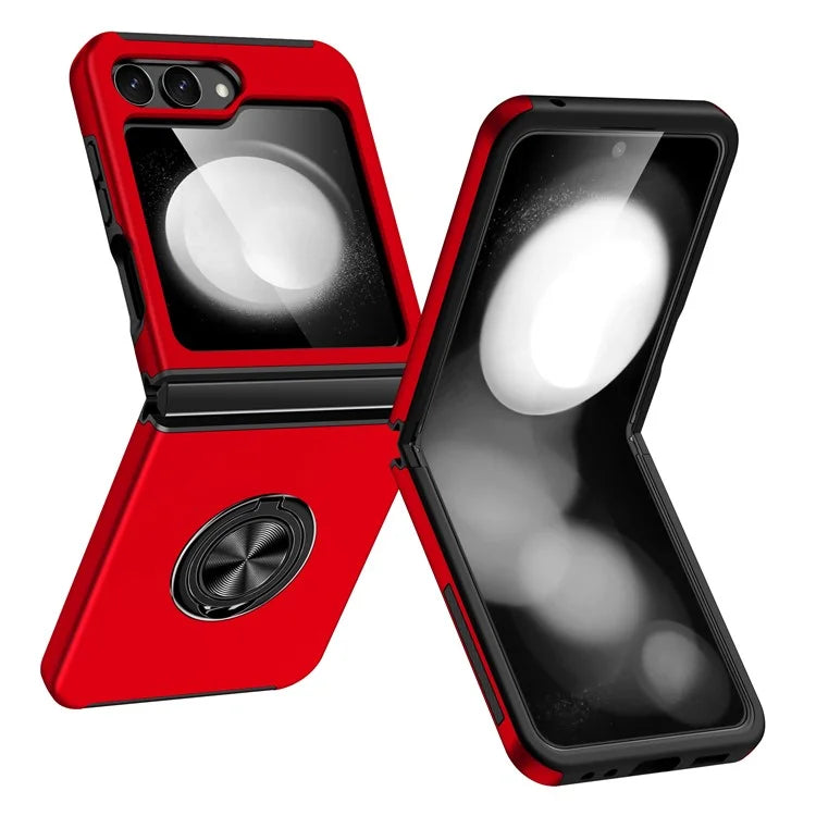For Samsung Galaxy Z Flip5 5G Case PC+TPU Phone Cover with Ring Kickstand