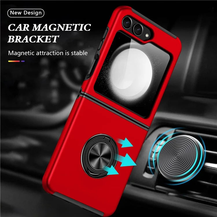 For Samsung Galaxy Z Flip5 5G Case PC+TPU Phone Cover with Ring Kickstand