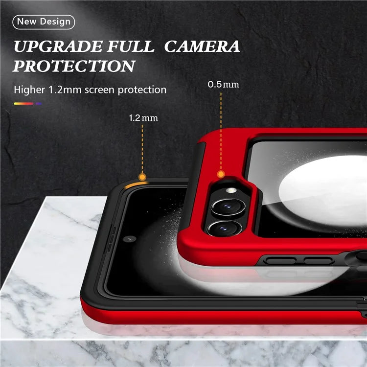 For Samsung Galaxy Z Flip5 5G Case PC+TPU Phone Cover with Ring Kickstand