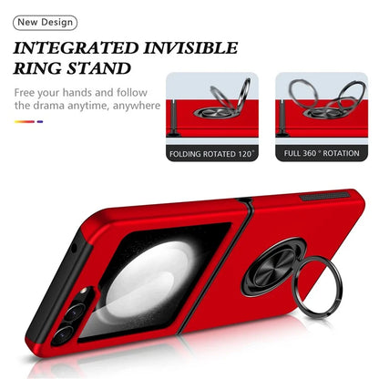 For Samsung Galaxy Z Flip5 5G Case PC+TPU Phone Cover with Ring Kickstand