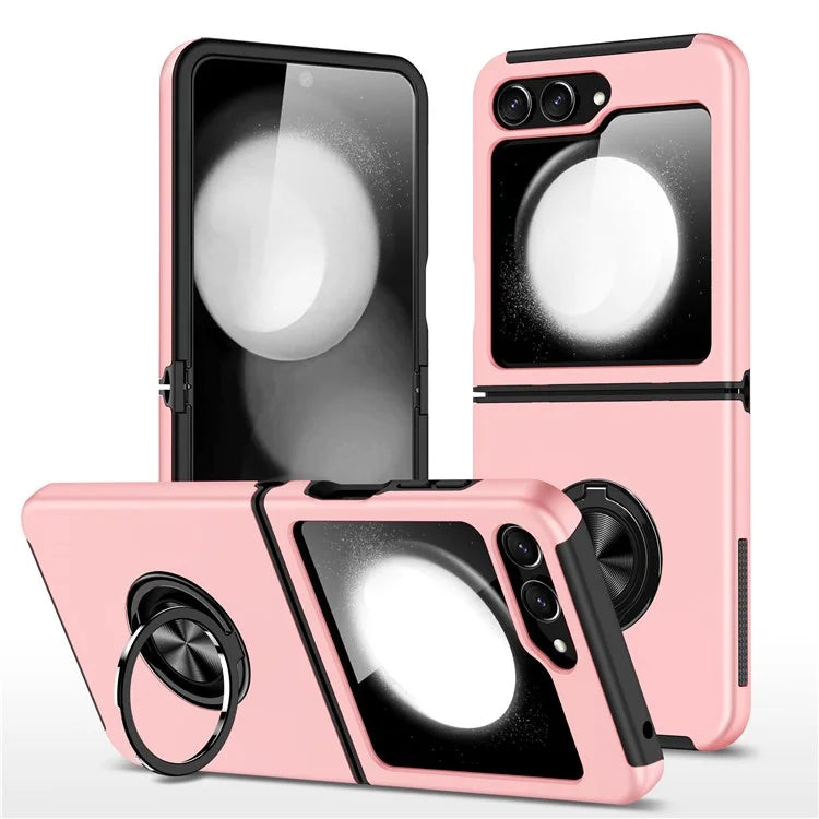 For Samsung Galaxy Z Flip5 5G Case PC+TPU Phone Cover with Ring Kickstand
